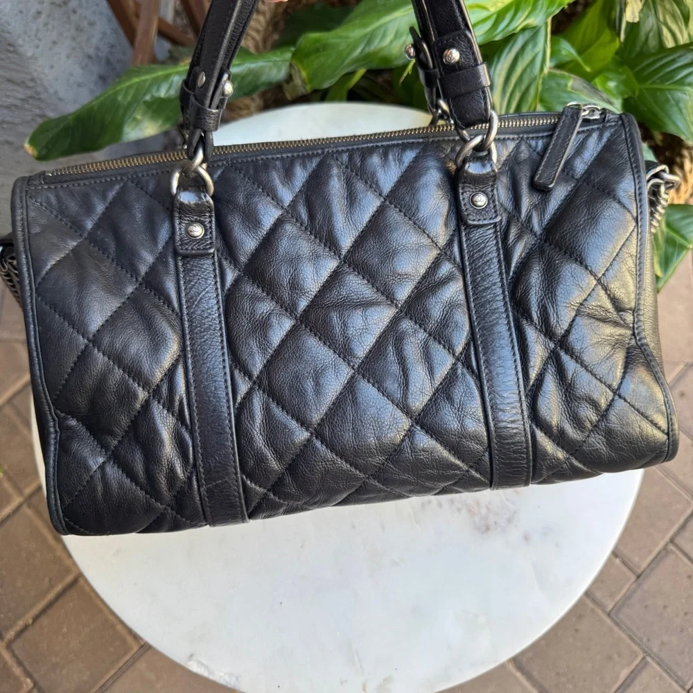 Chanel Calfskin Quilted Casual Riviera Bowling Bag